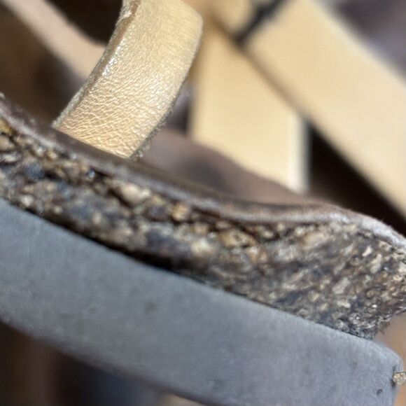 Mephisto Helen Women's EU37 US6,5 Tan Leather Slip On Thong Slide Sandals - Picture 12 of 12